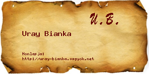 Uray Bianka névjegykártya